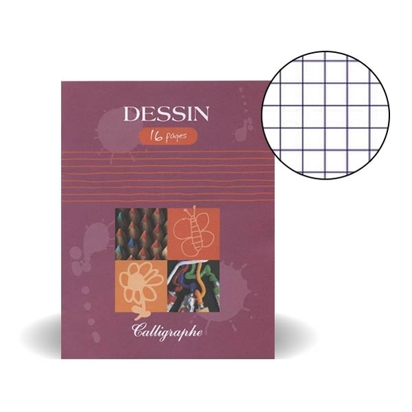 Cahier de dessin 17x22cm 90g 16p 5x5