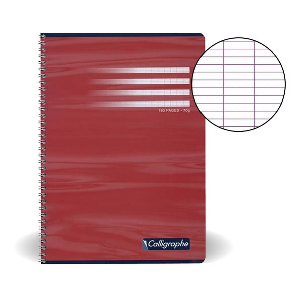 Cahier spirales Calligraphe A4 70g 180p séyès