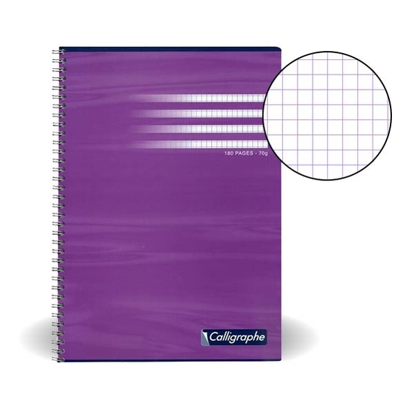 Cahier spirales A4 70g 180p 5x5