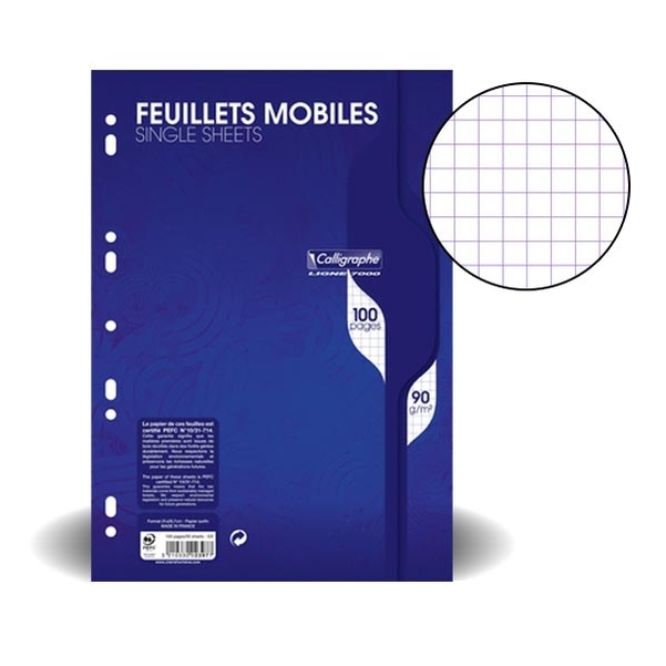 50 copies simples perforées A4 90g 5x5
