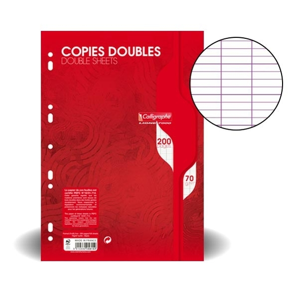 50 copies doubles perforées A4 70g séyès