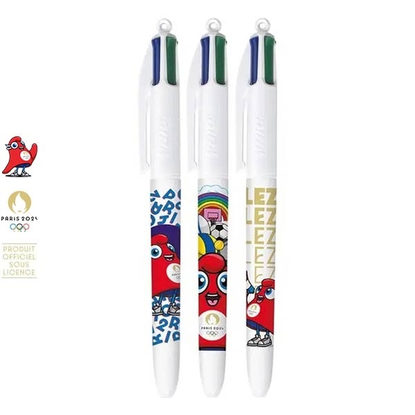 COFFRET 3 Stylos BIC 4 Couleurs JO Paris 2024 - Décor aléatoire - Vignette 3
