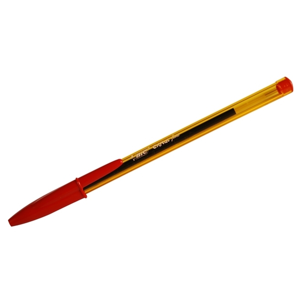 Stylo Bic Orange pointe fine rouge