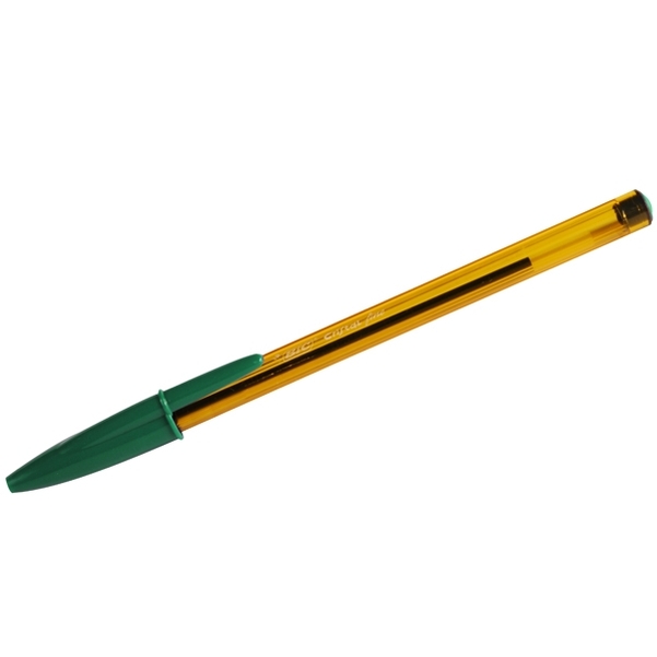 Stylo Bic Orange pointe fine verte