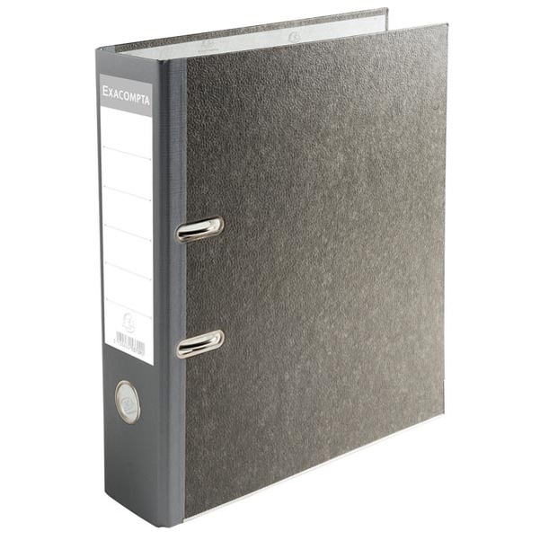 Classeur à levier gris A4 - Dos de 8 cm