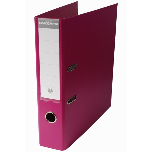 Classeur à levier Exacompta dos 7 cm fuchsia