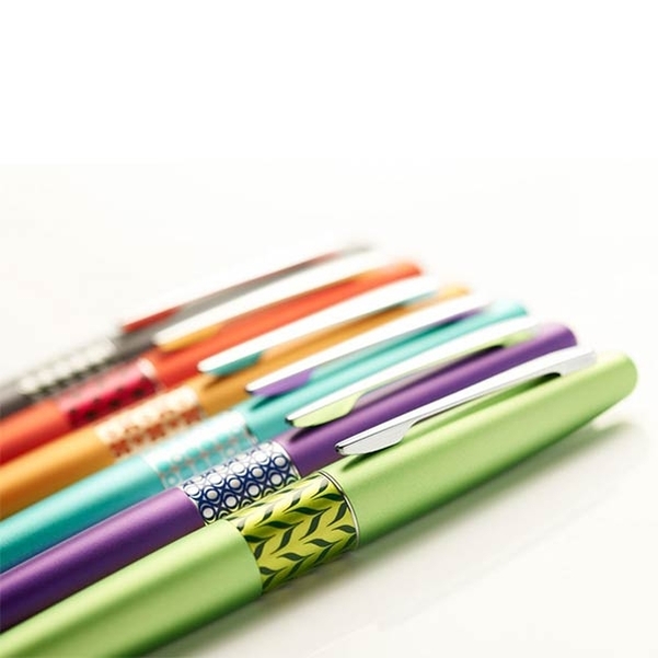 Stylo État Civil RETRO POP Orange Métallique - Fleur - Vignette 3