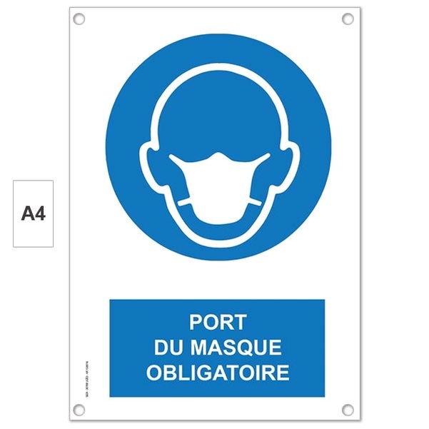 Plaque "Masque Obligatoire" en PVC A4