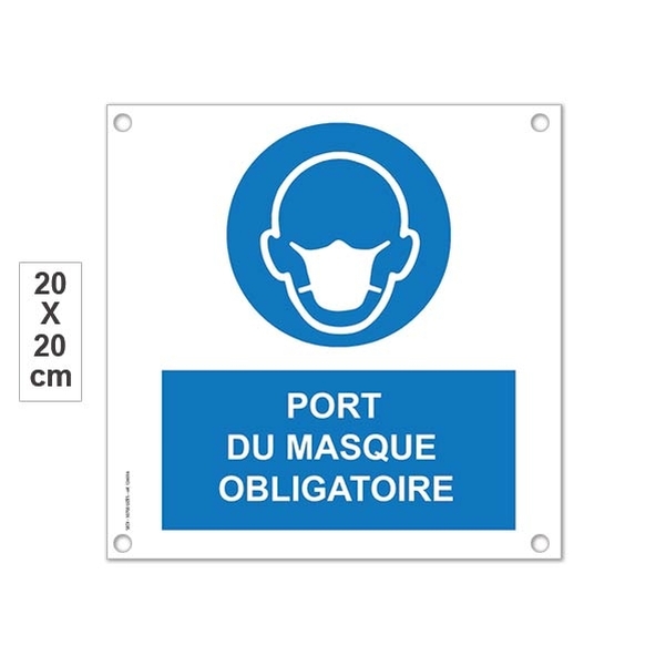 Plaque "Masque Obligatoire" PVC 20x20cm