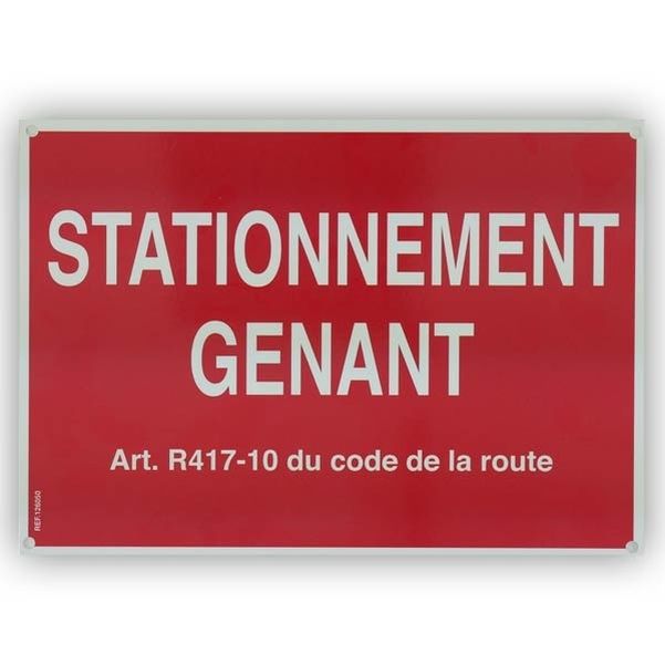 Plaque PVC A4 - Stationnement Gênant