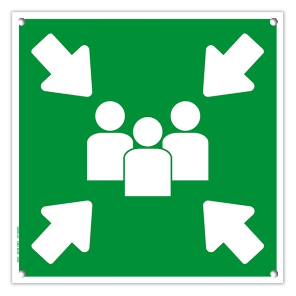 Plaque PVC Point de rassemblement 20x20cm