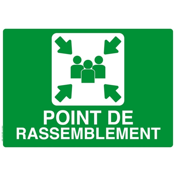 Plaque adhésive A4 Point de rassemblement