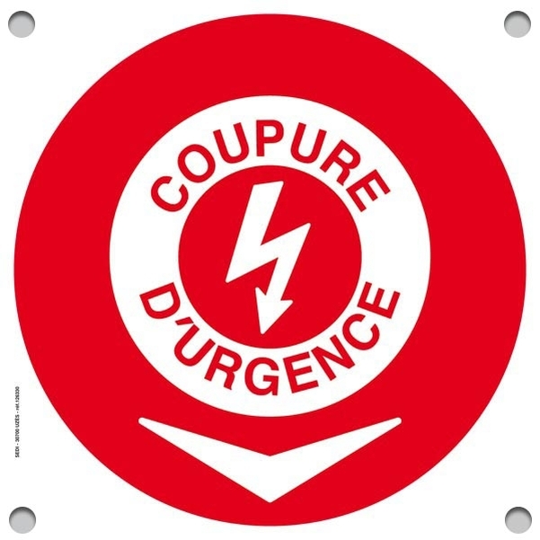 Picto PVC 20x20 cm - Coupure d'urgence