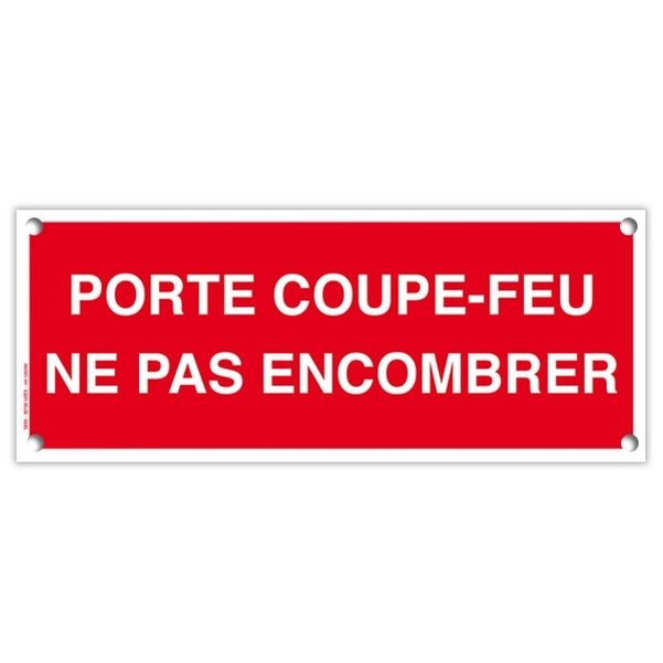 Plaque PVC - Porte coupe feu