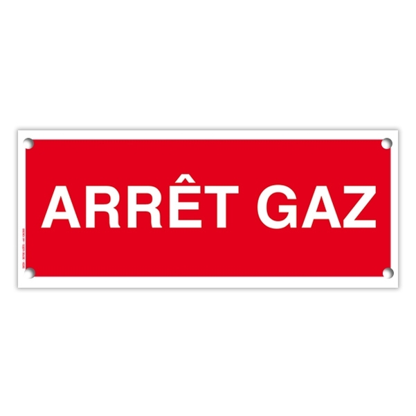 Plaque PVC - Arrêt gaz
