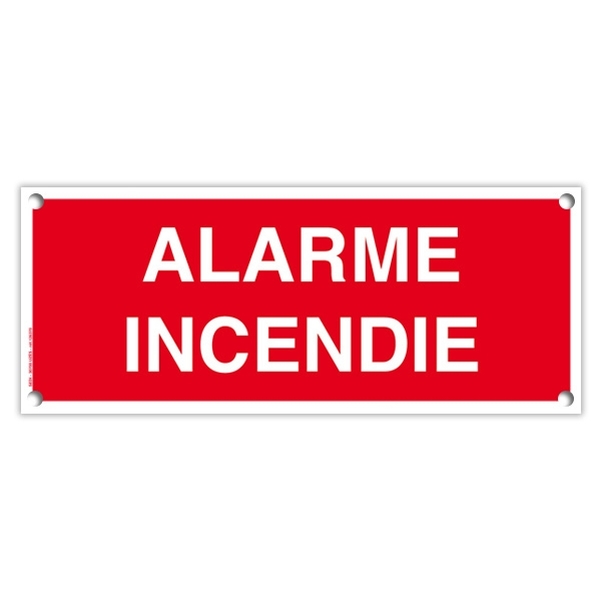 Plaque PVC 25x10 cm - Alarme incendie