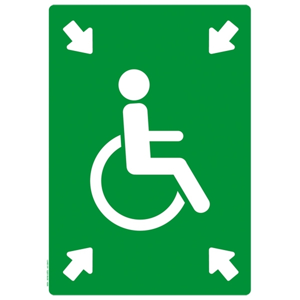 Plaque adhésive A4 Point de rassemblement pour personnes handicapées