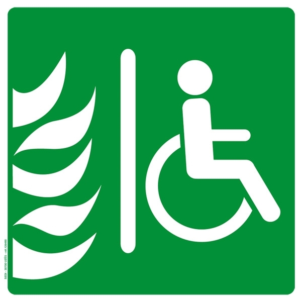 Pictogramme PMR en PVC 20x20 cm " Evacuation incendie "