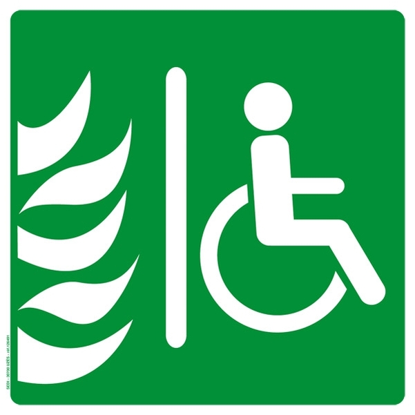 Pictogramme PMR adhésif 20x20 cm " Evacuation incendie "