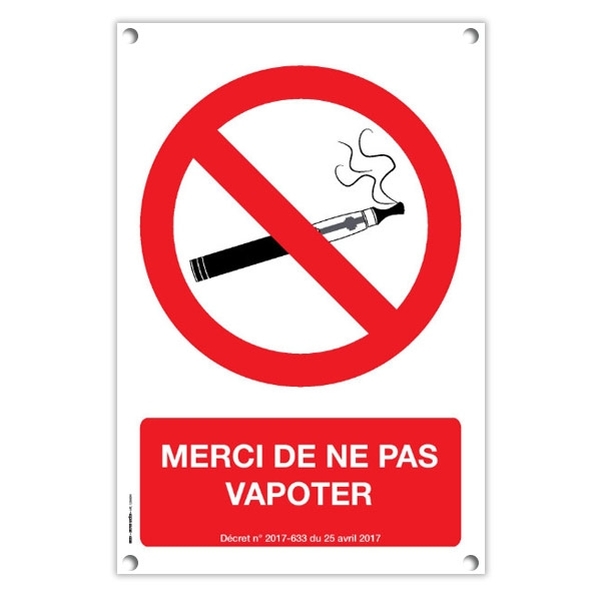 Plaque PVC A4 - Interdiction de vapoter