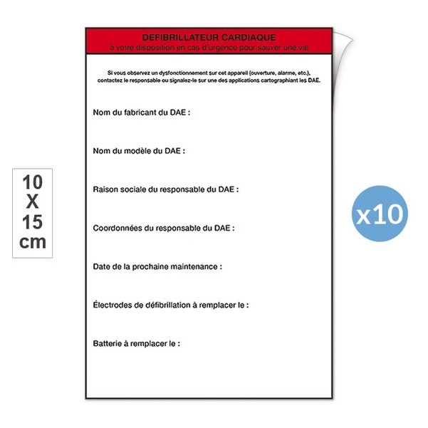 Lot de 10 étiquettes de maintenance adhésives