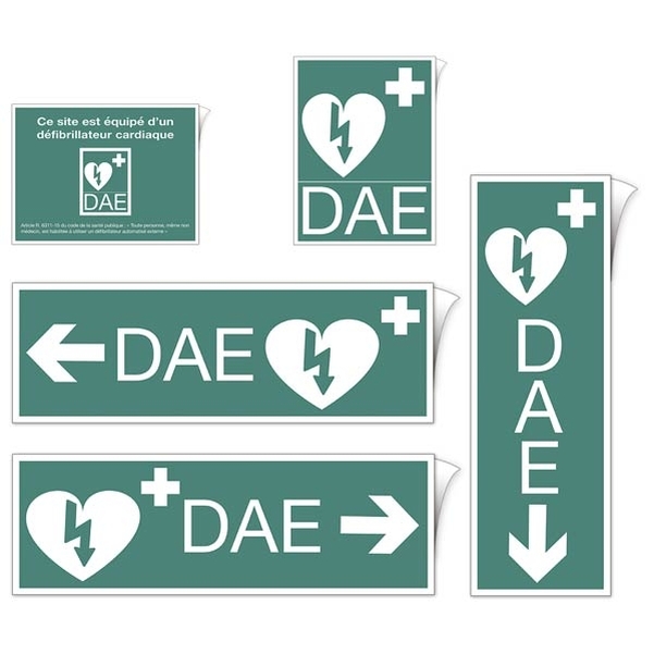 Kit signalétique adhésif d'un DAE