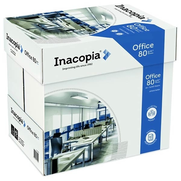 Box papier blanc 2500 feuilles blanc A4 - 80g - INACOPIA® OFFICE
