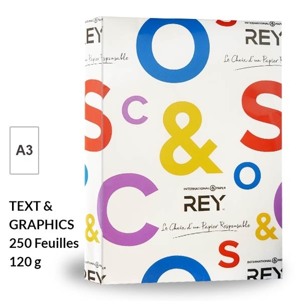 Ramette papier permanent blanc A3 120g - Norme ISO 9706 - REY Text et Graphics