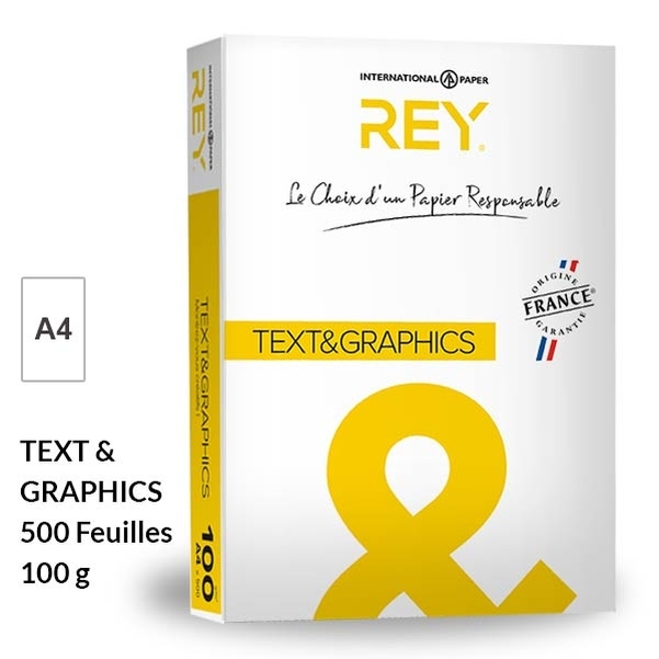 Ramette papier permanent blanc A4 100g - Norme ISO 9706 - REY Text et Graphics