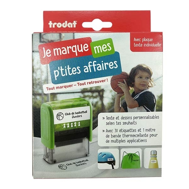 KIT Trodat "Je marque mes p'tites affaires" - Personnalisation texte individuel