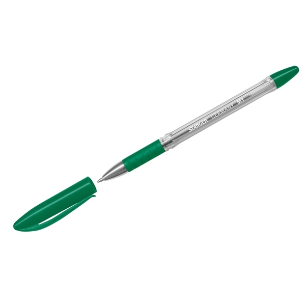 Stylo à bille transparent avec grip vert