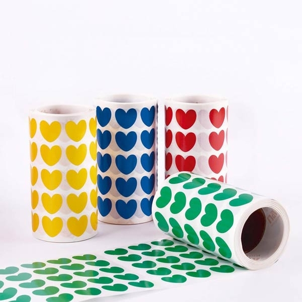 4 Rouleaux gommettes coeur 20mm assortis - Vignette 2