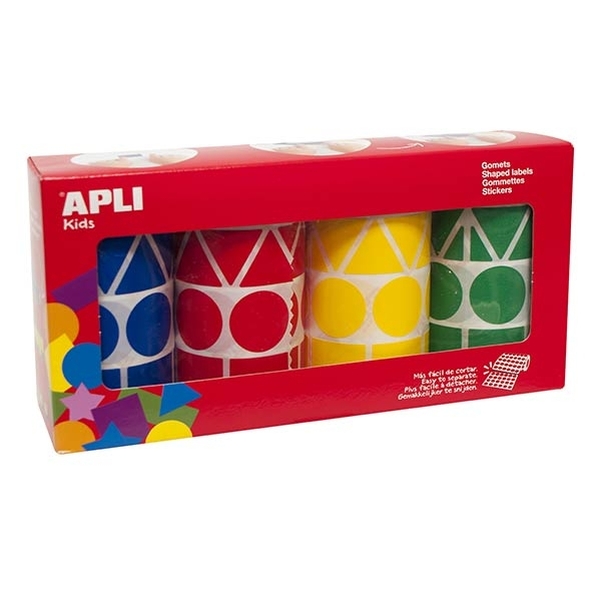 Lot de 4 rouleaux de gommettes géométriques XL