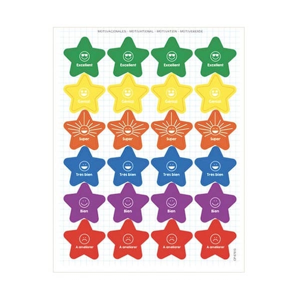 Pochette de 12 feuilles de gommettes motivation