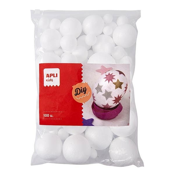Boules en polystyrène 100 unités - tailles assorties