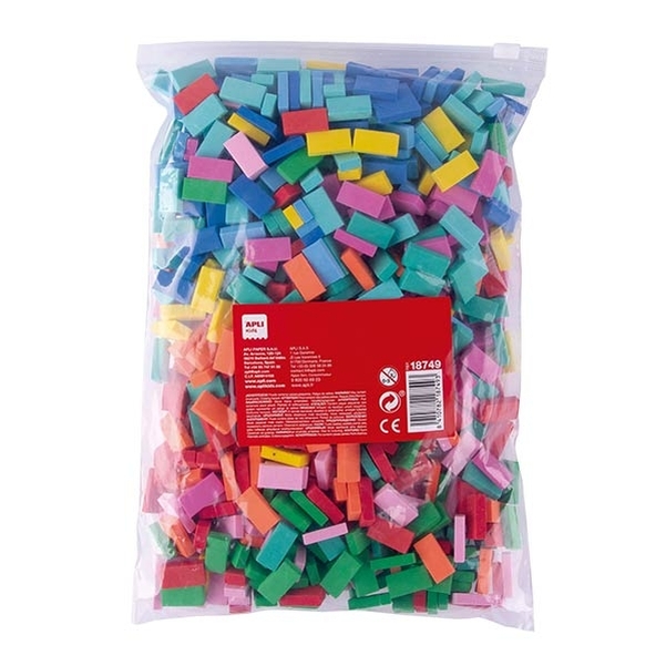 Mini briques en mousse EVA couleurs et formes assorties 700 unités - Vignette 2