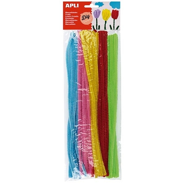 Chenilles couleurs fluorescentes 50 unités