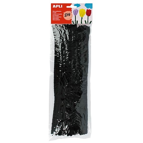 Chenilles noir 50 unités
