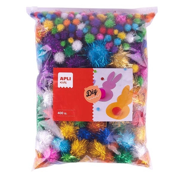 Pompons aux couleurs brillantes 400 unités