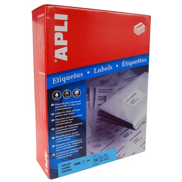 Etiquettes Apli 105X48 mm 500 feuilles