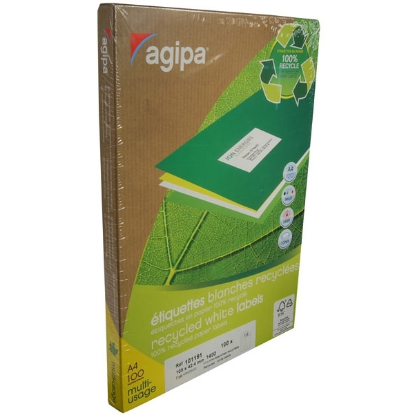 1400 Etiquettes Agipa 105x42,4 mm