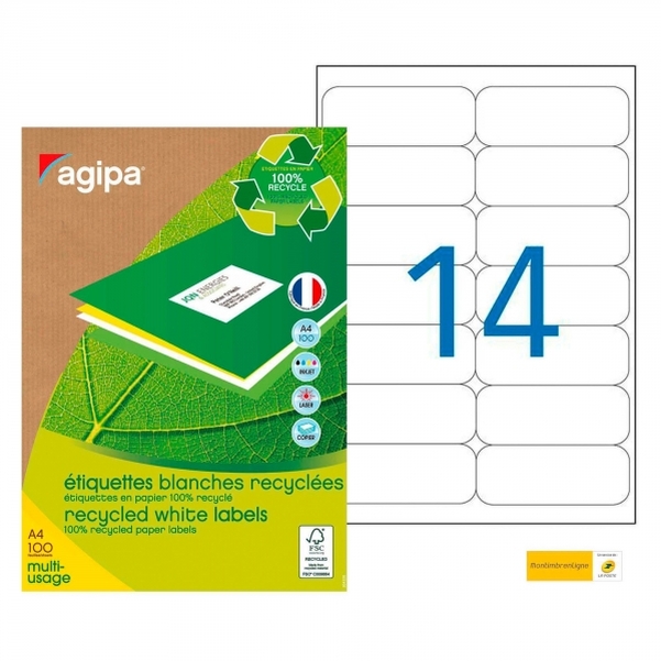 1400 Etiquettes Apli 99,1x38,1 mm