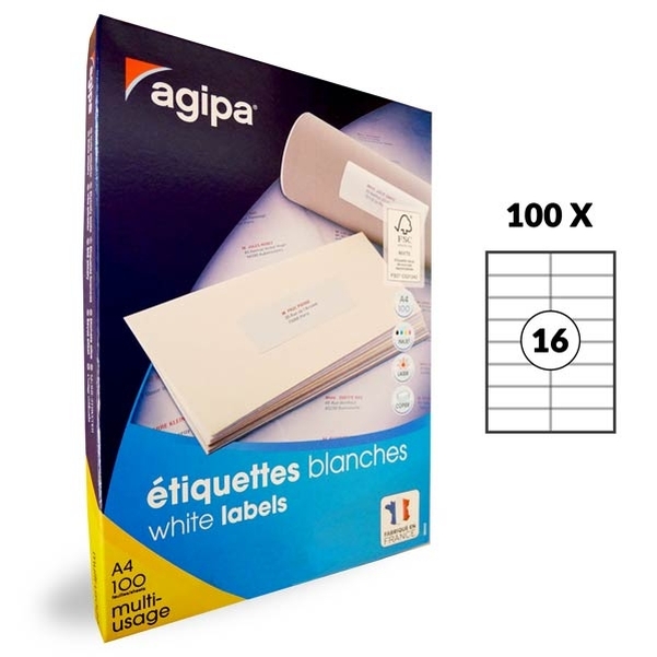 1600 Etiquettes Apli 99,1x33,9 mm