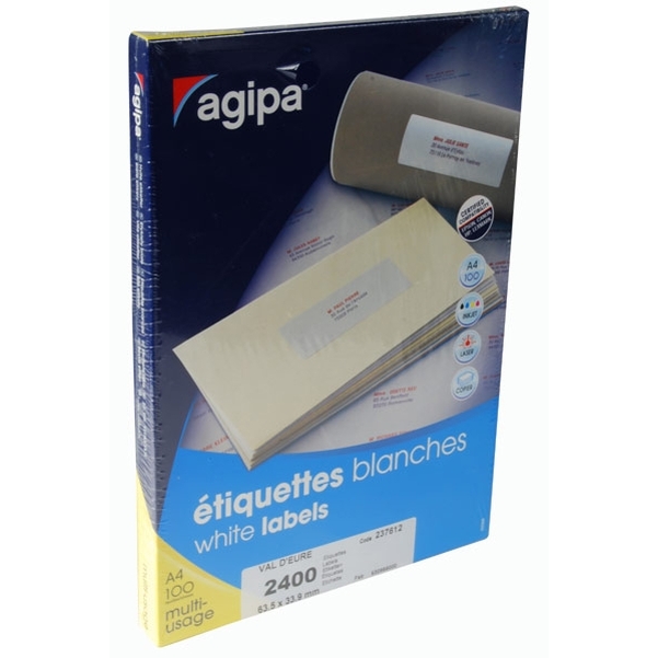 Etiquettes adhésives 63,5x33,9 mm