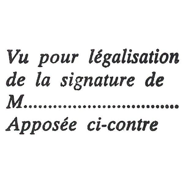 Timbre automatique "Vu pour légalisation..."