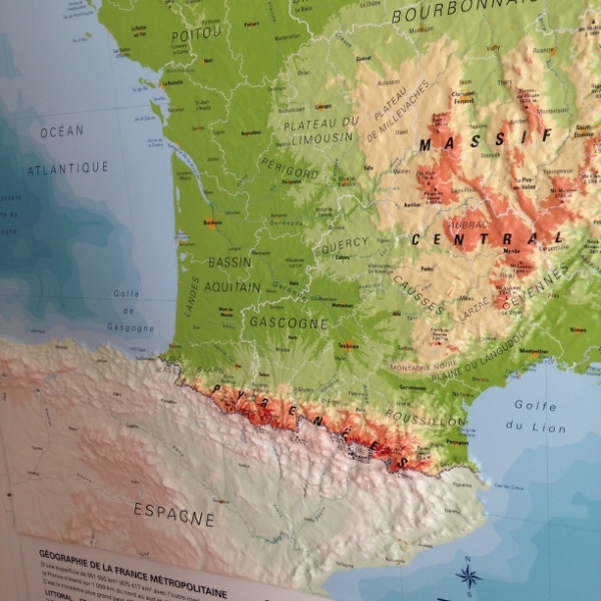 Carte de France physique en relief - Vignette 4