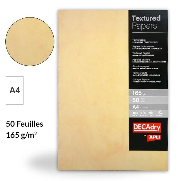 Papier texturé marbré A4 165g
