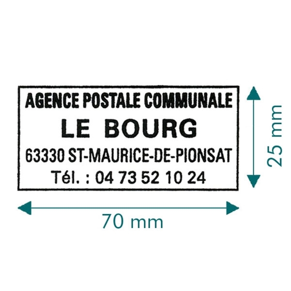Empreinte 4 lignes avec cadre