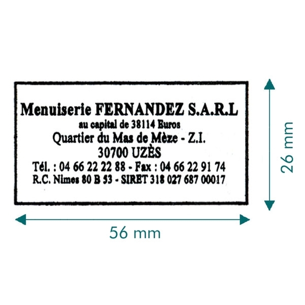 Empreinte 6 lignes avec cadre