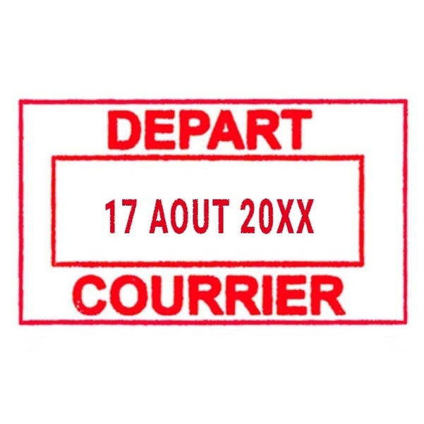 Empreinte dateur 2 lignes avec cadre